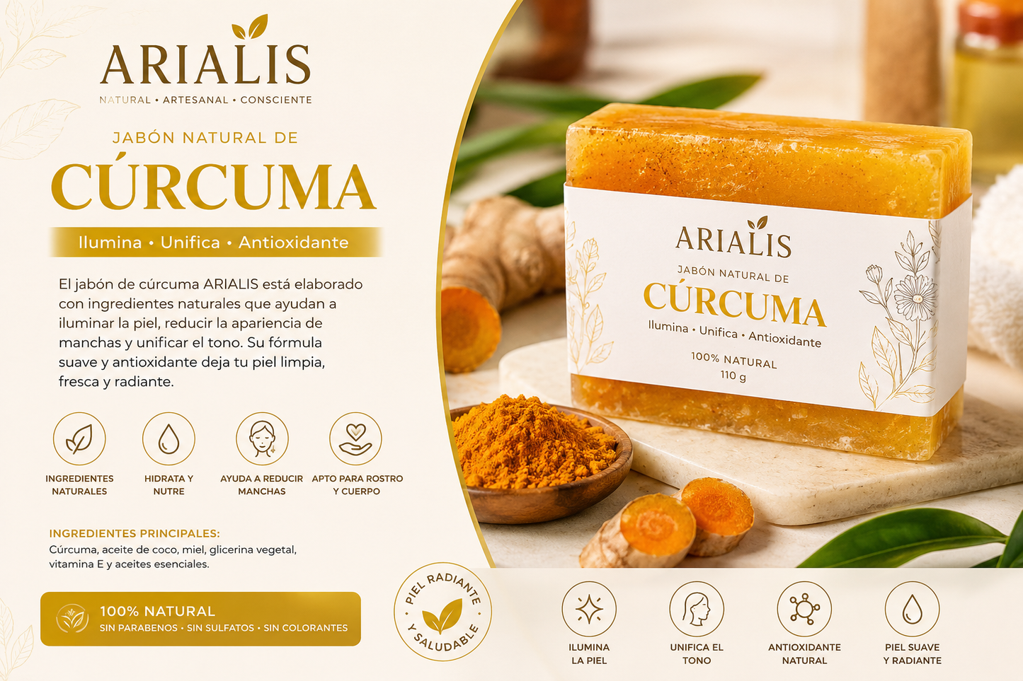 Jabon Natural de ARROZ enriquecido con vitamina E